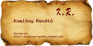 Komlósy Renátó névjegykártya