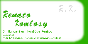 renato komlosy business card
